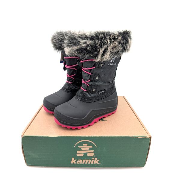 Kamik Powdery 3 Waterproof Winter Boot Kid's Black/Pink Size US11 EU29 - Picture 1 of 13